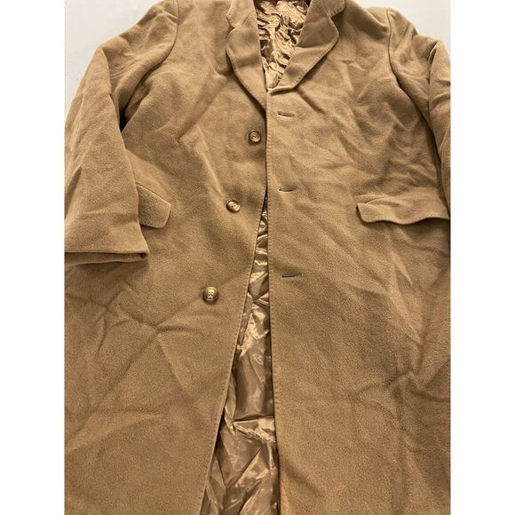 Smiths Bermuda Cashmere Coat Men SZ 44 S Vintage 1970s Made in England Tan Gent - Picture 2 of 10